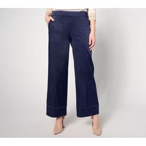 Ryan Simkhai Eyeshop Women's Pants Sz 16 Taffeta Wide-Leg Ankle Blue